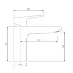 Civic Standard Height Basin Mixer Brushed Stainless