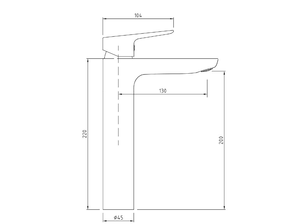 Civic Tall Basin Mixer Brushed Gold