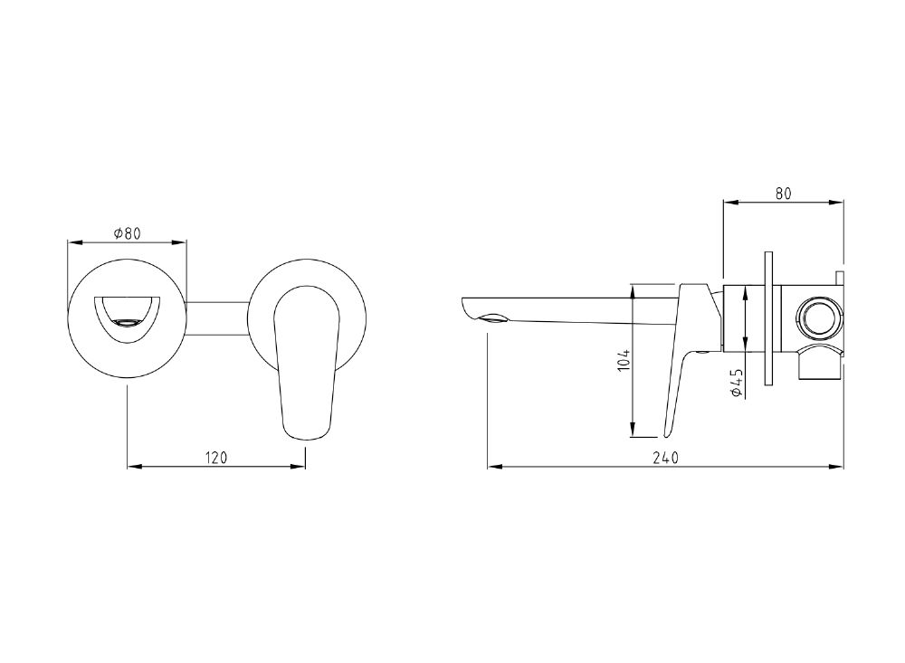 Civic Wall Basin Set Chrome