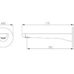 Civic Bath Spout (190mm) Chrome