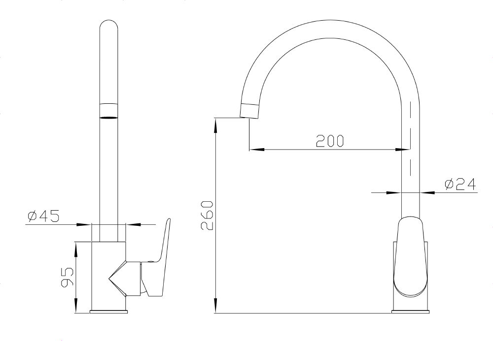 Civic Swivel Kitchen Mixer Brushed Gold