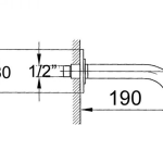 Aspen Wall Mounted Bath Spout Brushed Nickel