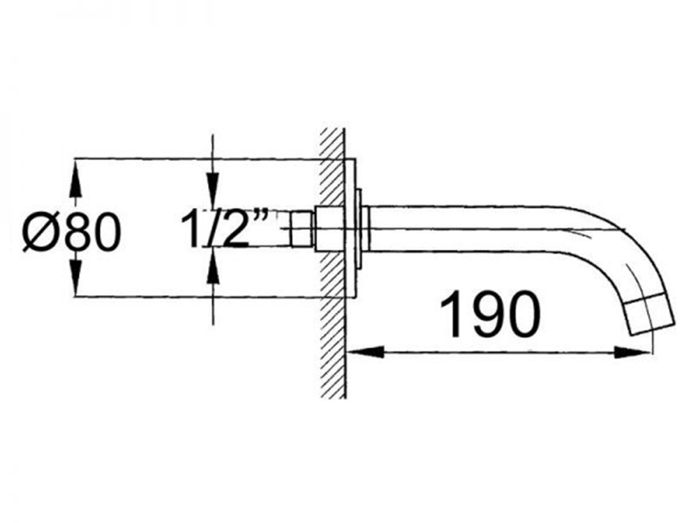 Aspen Wall Mounted Bath Spout Brushed Nickel
