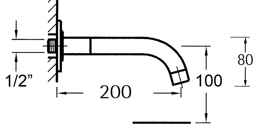 Industry Wall Mounted Bath Spout Gun Metal