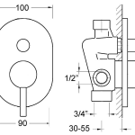 Industry Shower Divert Mixer Gun Metal