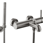 Industry wall mount bath mixer & hand gun metal