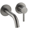Industry Wall Mounted Basin Mixer with Short Spout Gun Metal