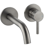 Industry Wall Mounted Basin Mixer with Short Spout Gun Metal