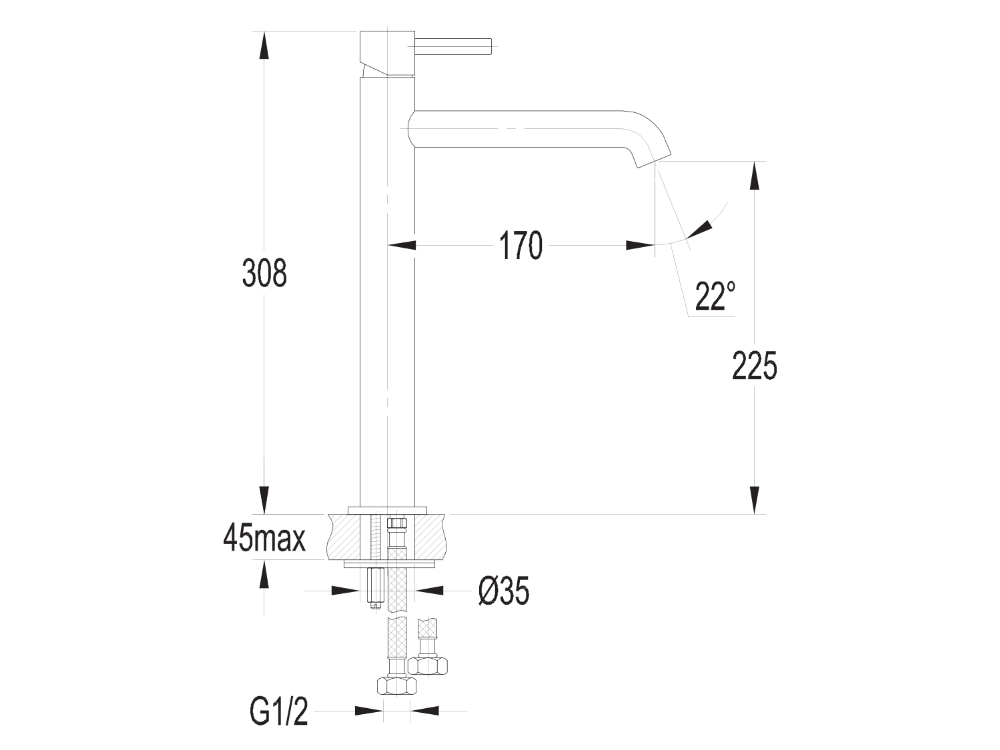 Industry Tall Basin Mixer Gun Metal