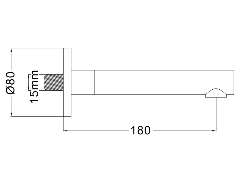 Urban Straight Wall Mounted Bath Spout Brushed Stainless