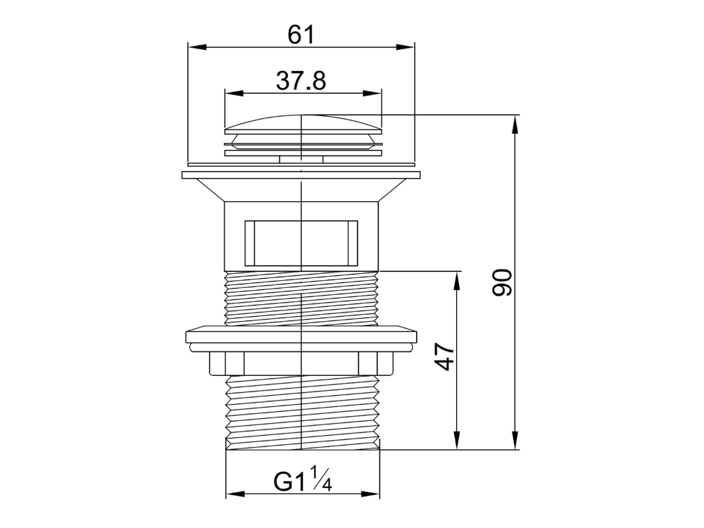 Clikclak Overflow Pop-Up Dome Waste Chrome