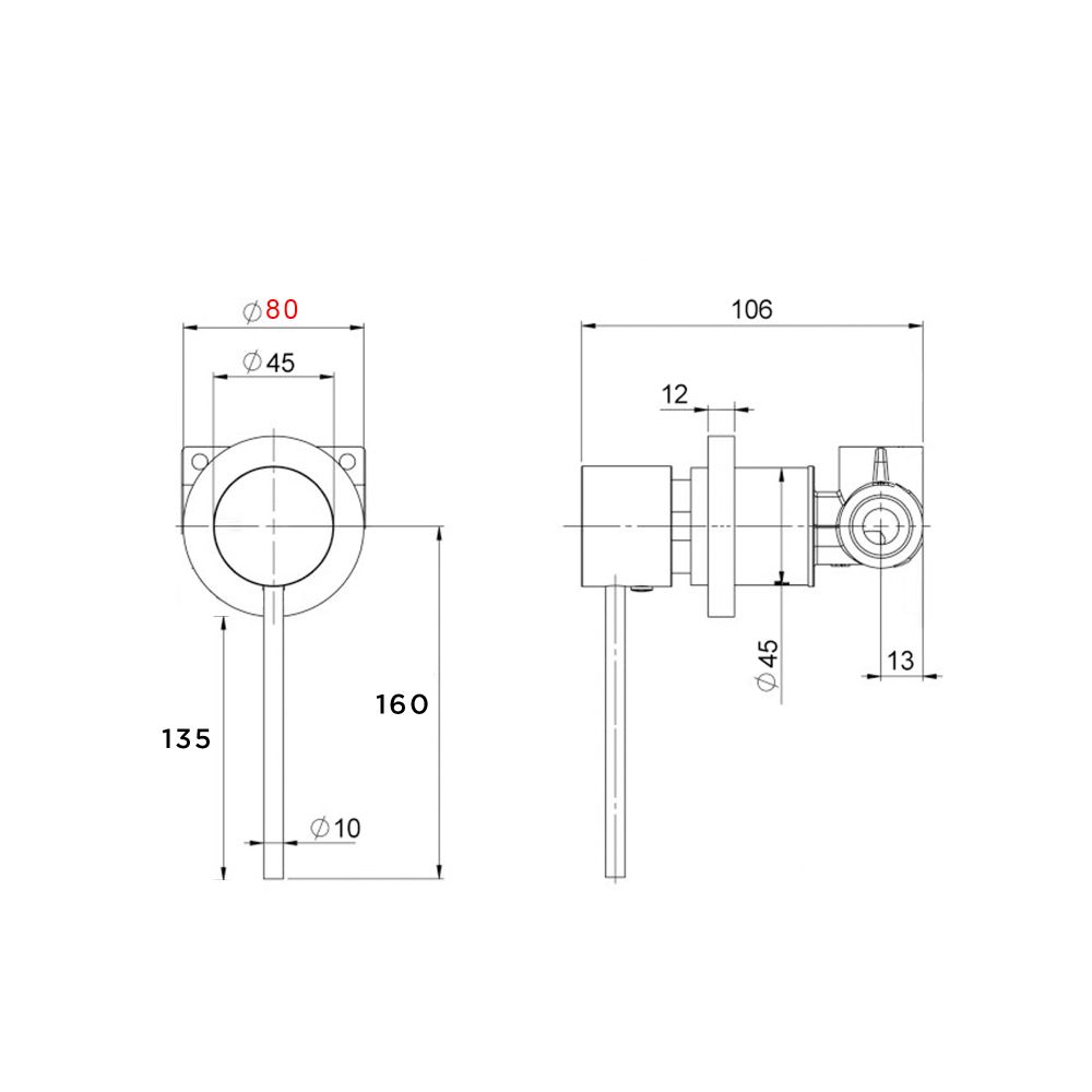 Pioneer Shower/Bath Mixer With Extended Handle Chrome