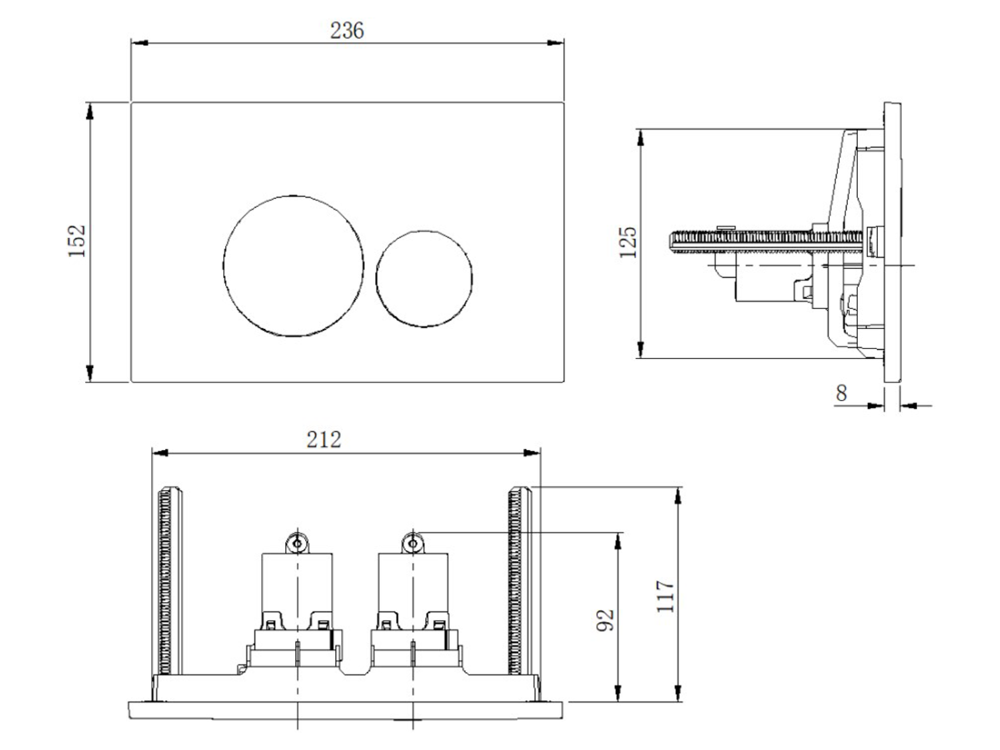 Oxford Pneumatic Face Plate Brushed Bronze