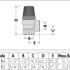 Caleffi 311 Series Safety Valve 20mm x 20mm 600kPa