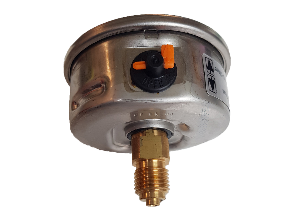 Caleffi 593 Series Liquid Filled 1/4" Back Connection Pressure Gauge 10bar