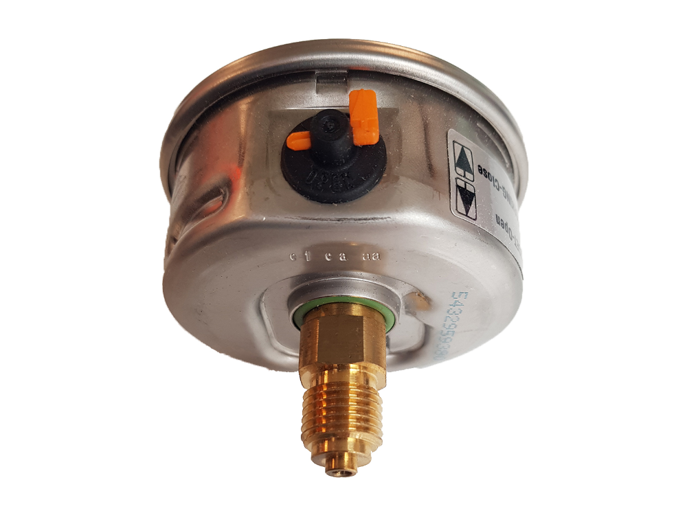 Caleffi 593 Series Liquid Filled 1/4" Back Connection Pressure Gauge 25bar
