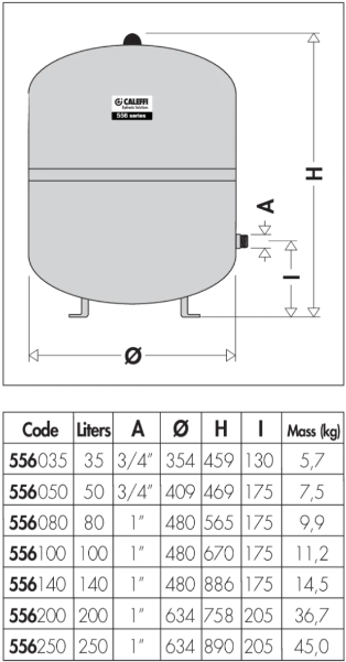 Caleffi 50L Expansion Tank Heating Only