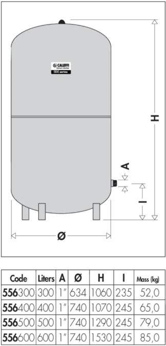 Caleffi 500L Expansion Tank Heating Only