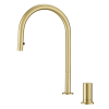 Pioneer Doppia Bench Extractable Kitchen Mixer Brushed Gold