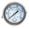Kingtai SS Pressure Gauge 1/4" Back Connection 10 bar